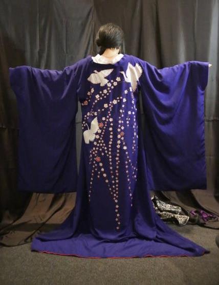 кимоно-накидка свадебное синее