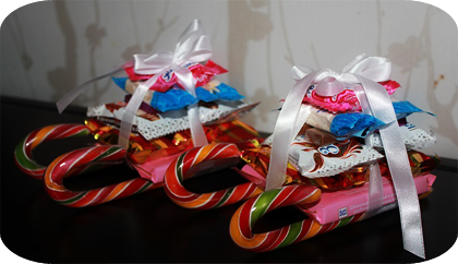 новогодние сани из конфет