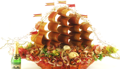 корабль из конфет