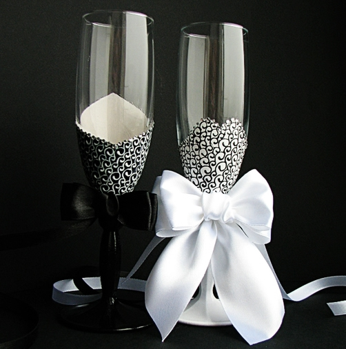 бокалы жених и невеста