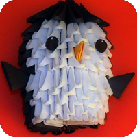 модульное оригами пингвин